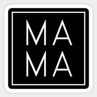 Mama Letters Print Women Short Sleeve Casual Graphic Tees Sticker